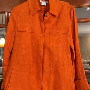 Harvé Benard Orange Linen Jacket/shirt